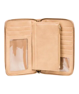 Roxy Womens Back In Brooklyn Zip-Around Wallet - Beige