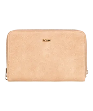 Roxy Womens Back In Brooklyn Zip-Around Wallet - Beige