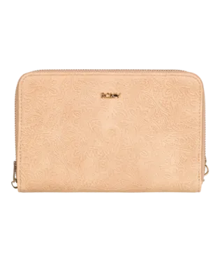 Roxy Womens Back In Brooklyn Zip-Around Wallet - Beige