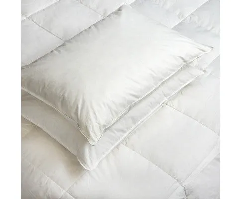 Royal Comfort Goose Down Feather Pillows 1000GSM 100% Cotton Cover - Twin Pack 50 x 75 cm White