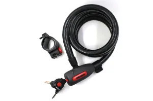 Rubberized Bike Key Lock, 15-mm x 6-ft