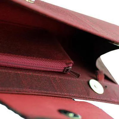 'Ruby Allure', Beaded Clutch Evening Bag