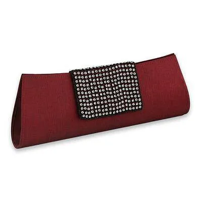 'Ruby Allure', Beaded Clutch Evening Bag