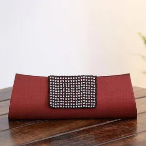 'Ruby Allure', Beaded Clutch Evening Bag