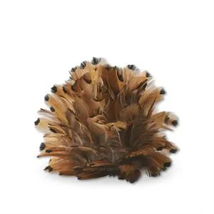 Rust Brown Feather Ball w/ Hanger