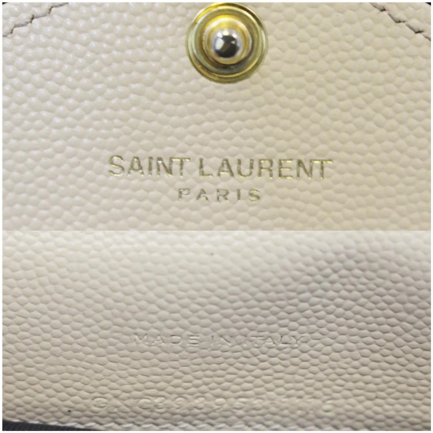 SAINT LAURENT Grain De Poudre Monogram Chain Wallet Powder
