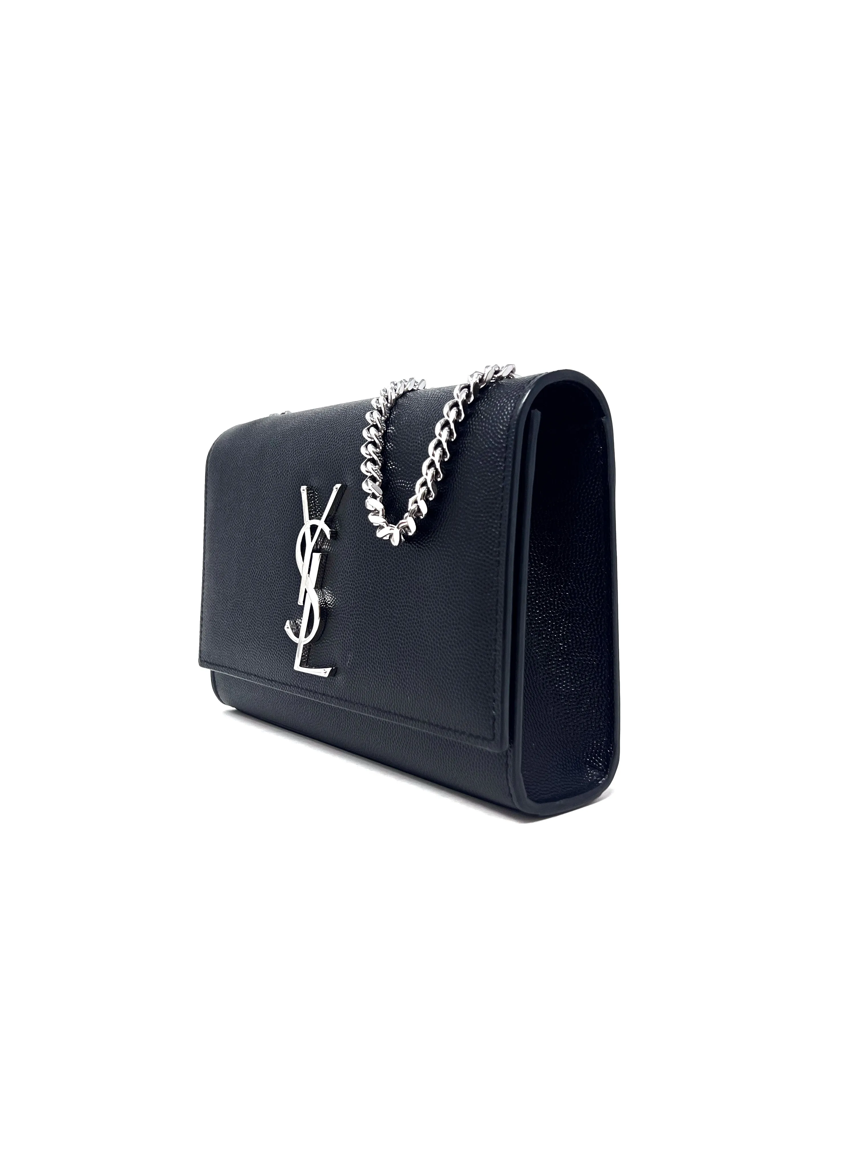 Saint Laurent 'Kate' SM Grain De Poudre Embossed Chain Strap Crossbody