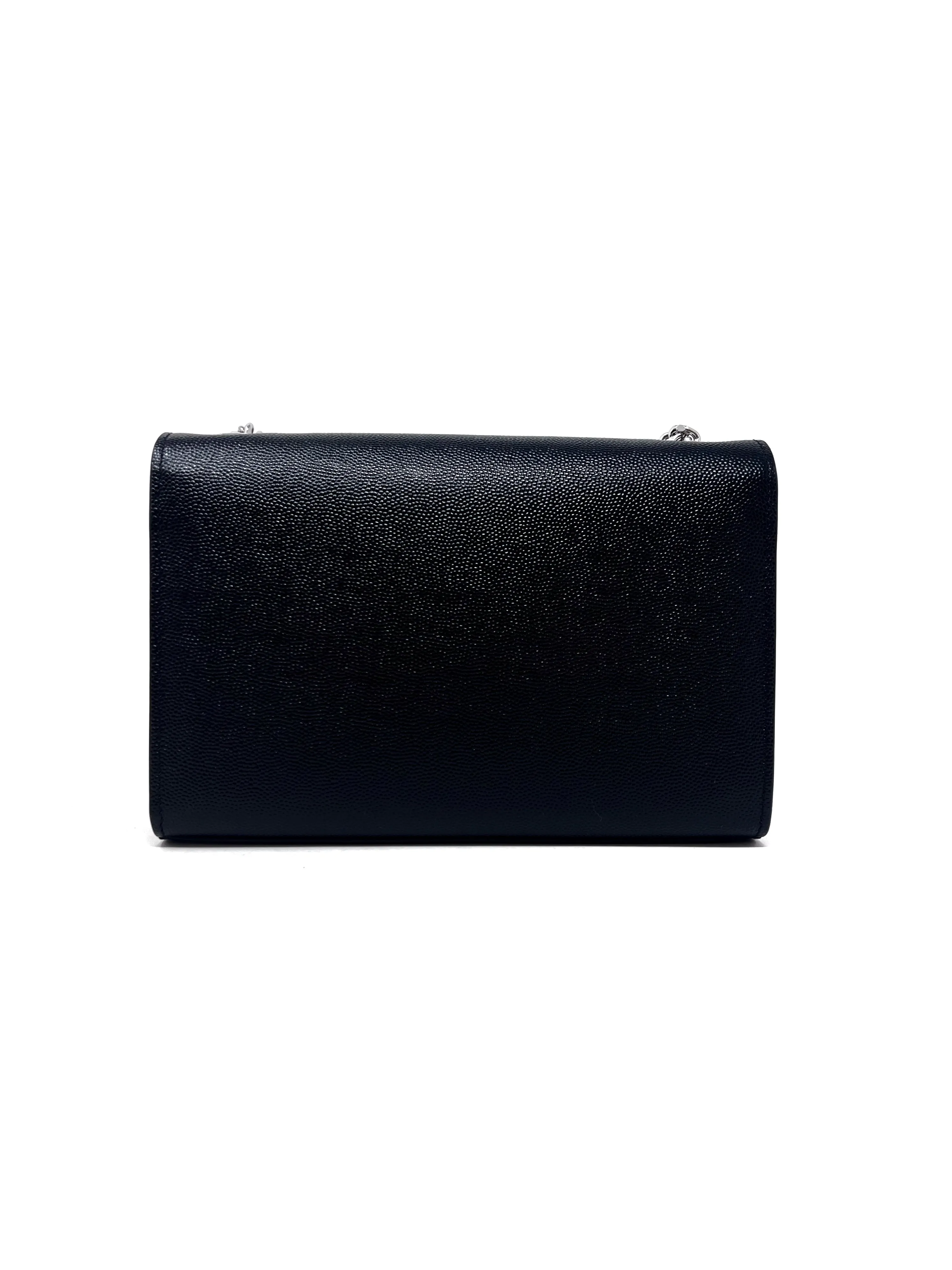 Saint Laurent 'Kate' SM Grain De Poudre Embossed Chain Strap Crossbody