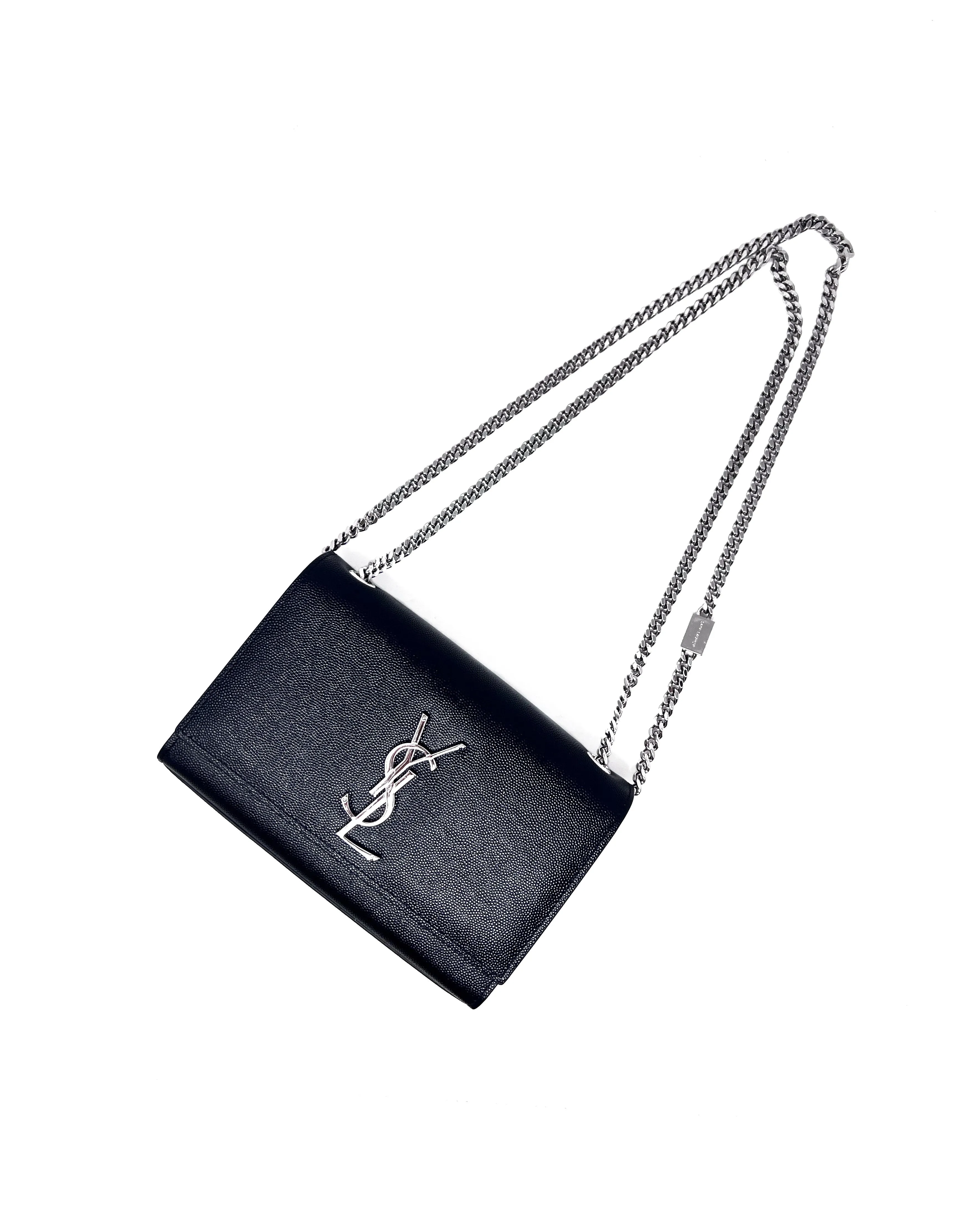 Saint Laurent 'Kate' SM Grain De Poudre Embossed Chain Strap Crossbody