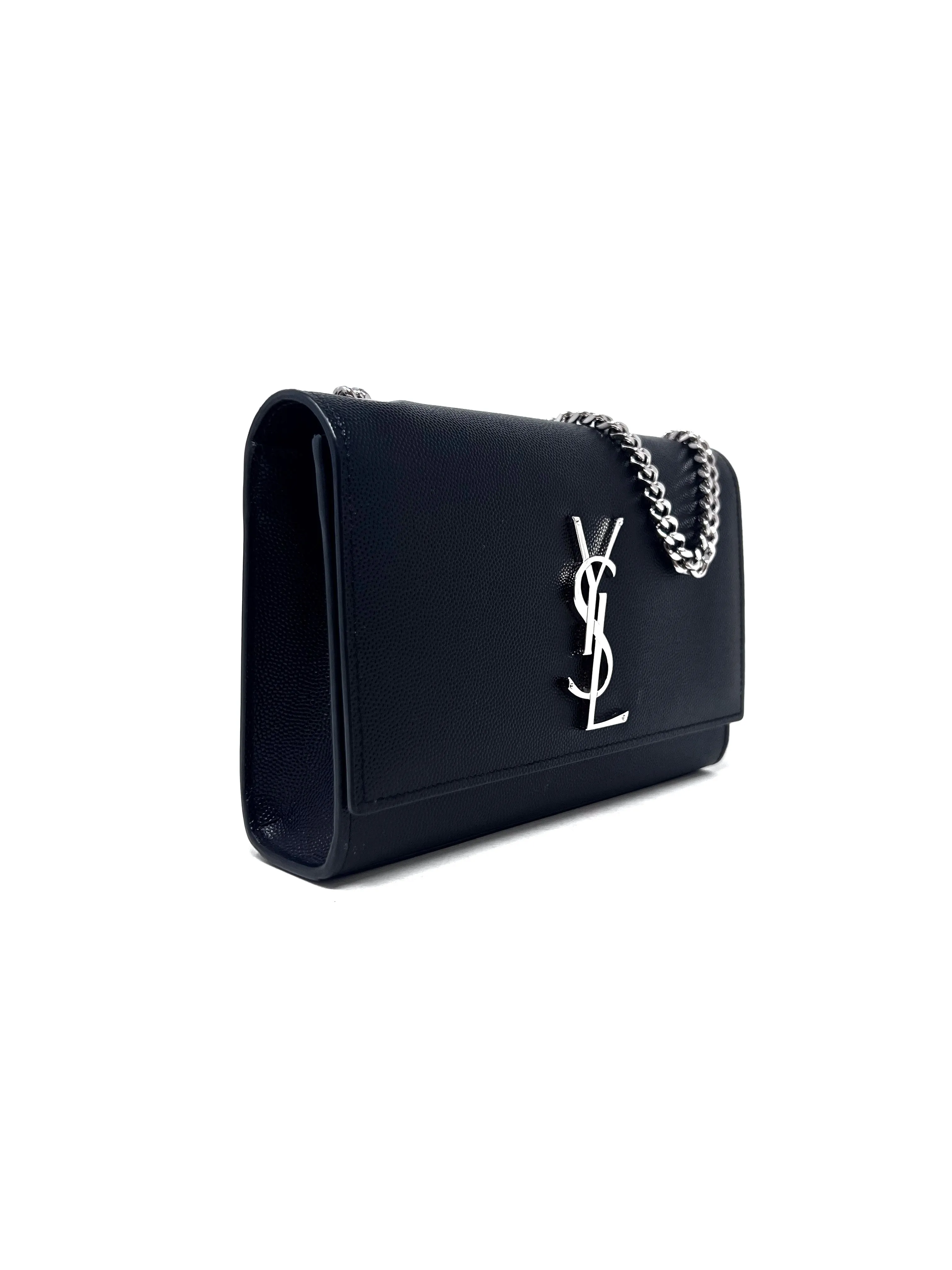 Saint Laurent 'Kate' SM Grain De Poudre Embossed Chain Strap Crossbody