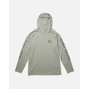 SALTY CREW ALPHA FLAG PINNACLE HOOD   MASK GRAY