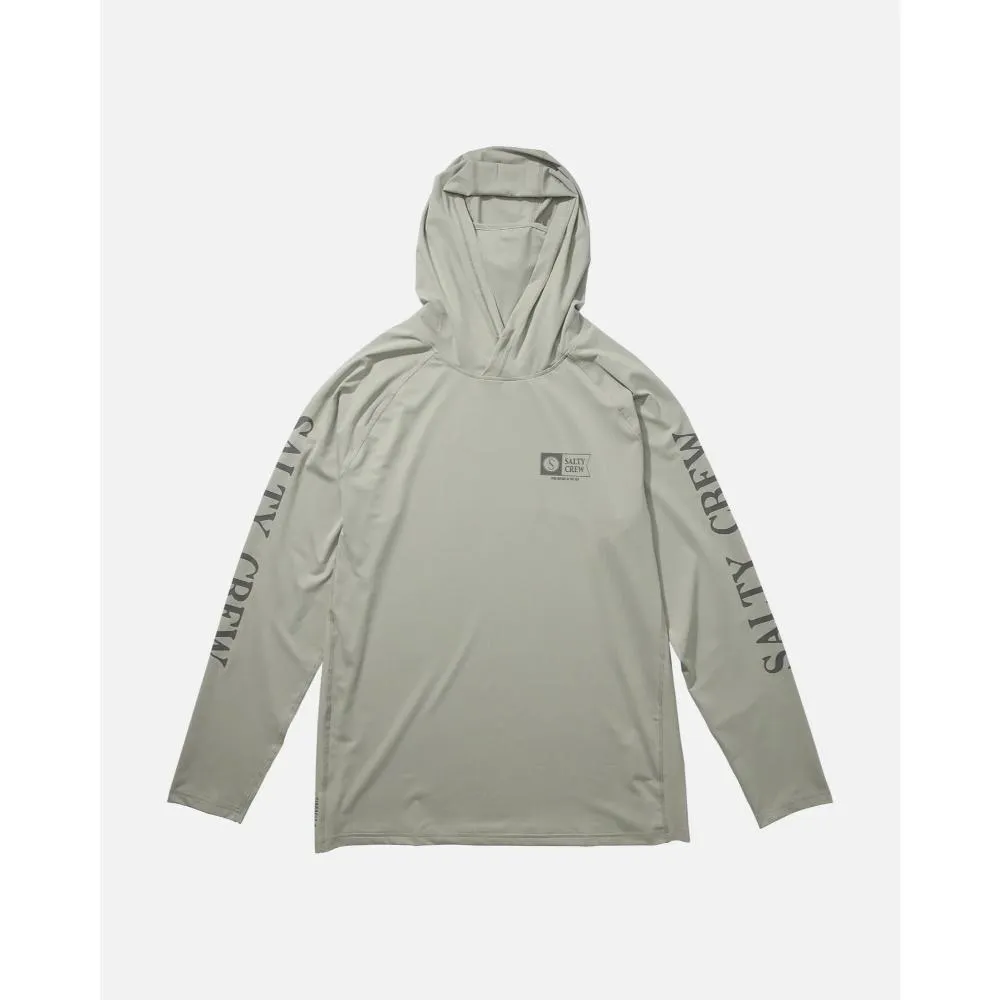 SALTY CREW ALPHA FLAG PINNACLE HOOD   MASK GRAY