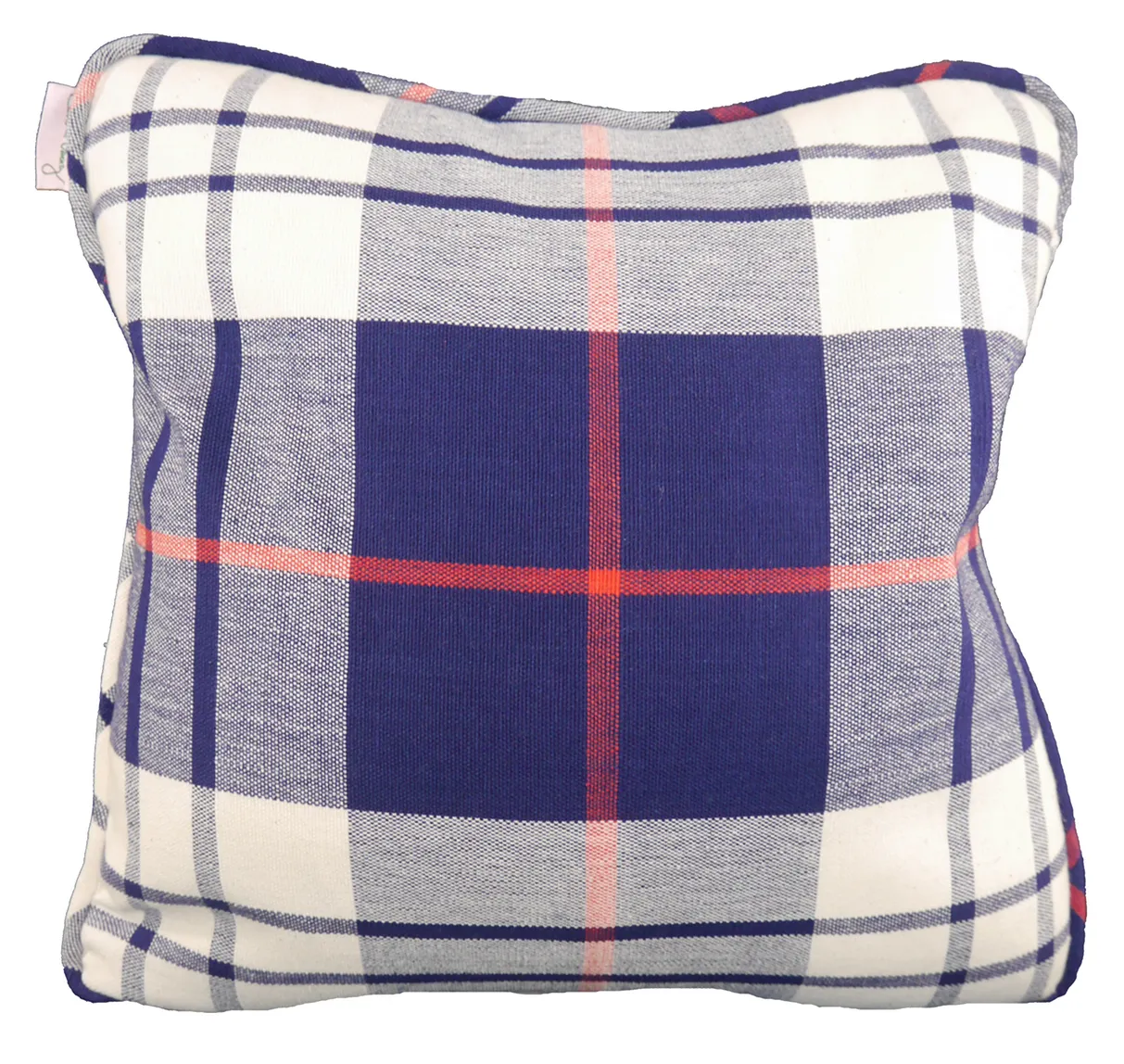 Saunders Check Throw Pillow- Navy & Red
