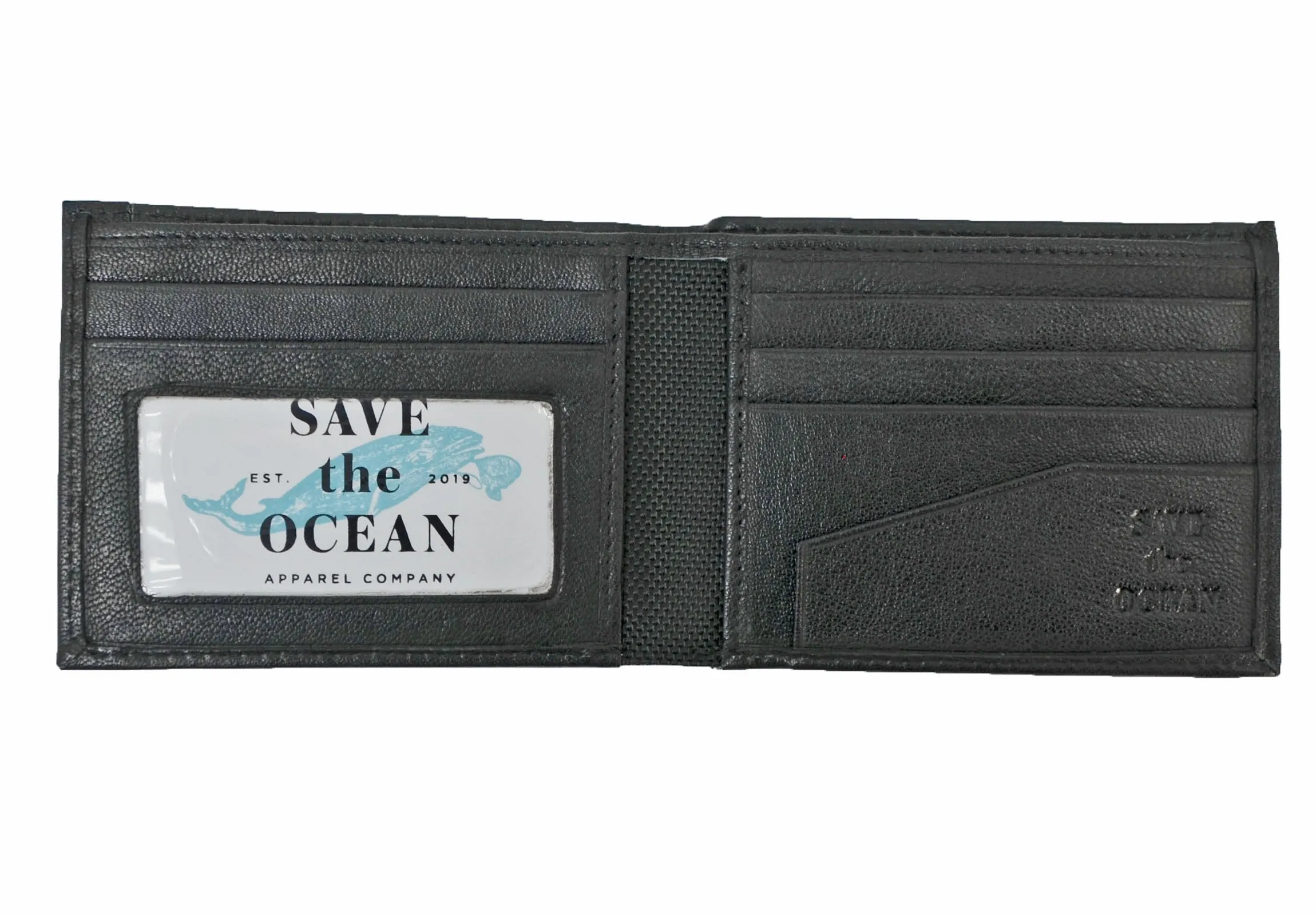 Save the Ocean Recycled Black Slim Fold Wallet
