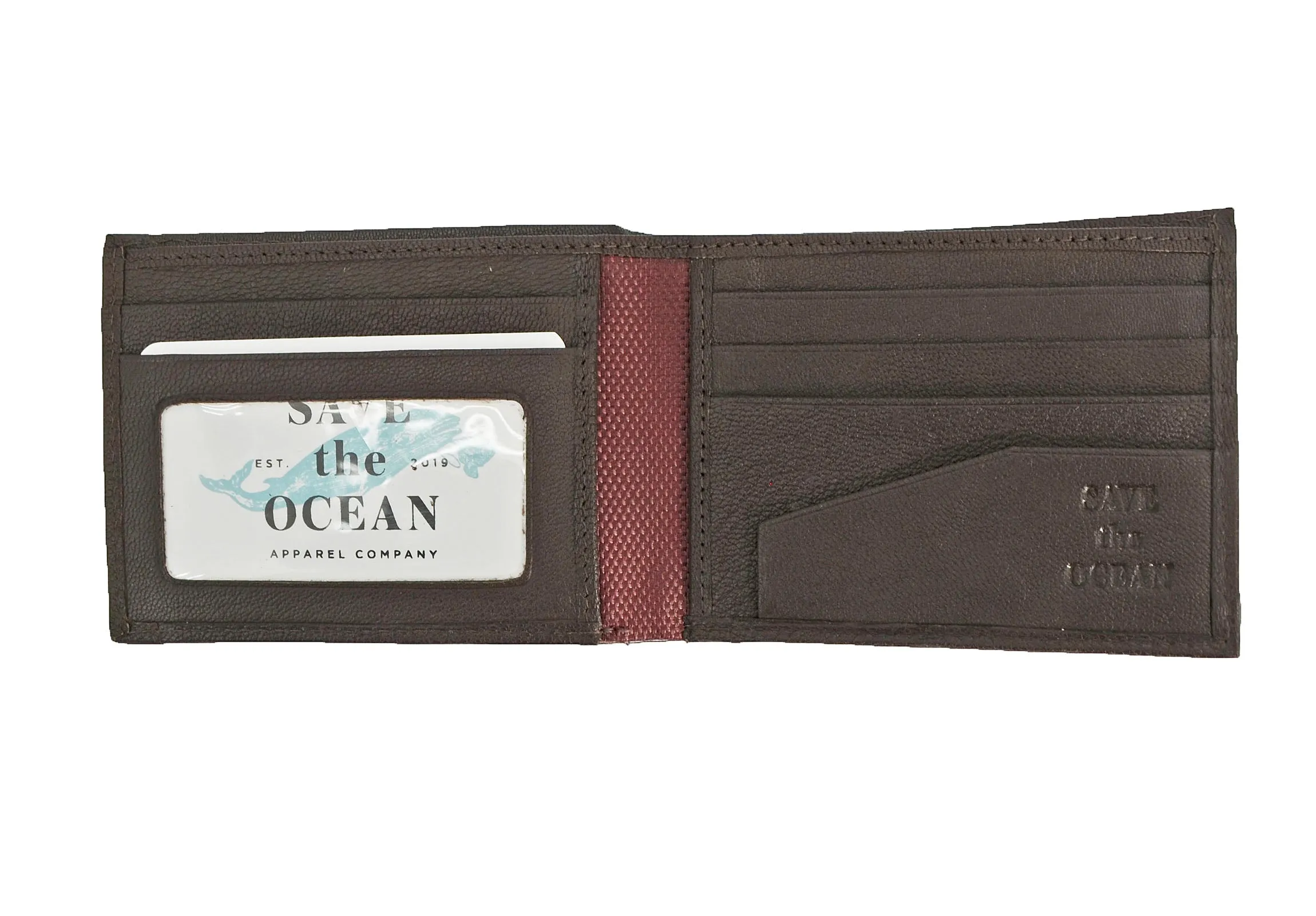 Save the Ocean Recycled Burgundy Slim Fold Wallet