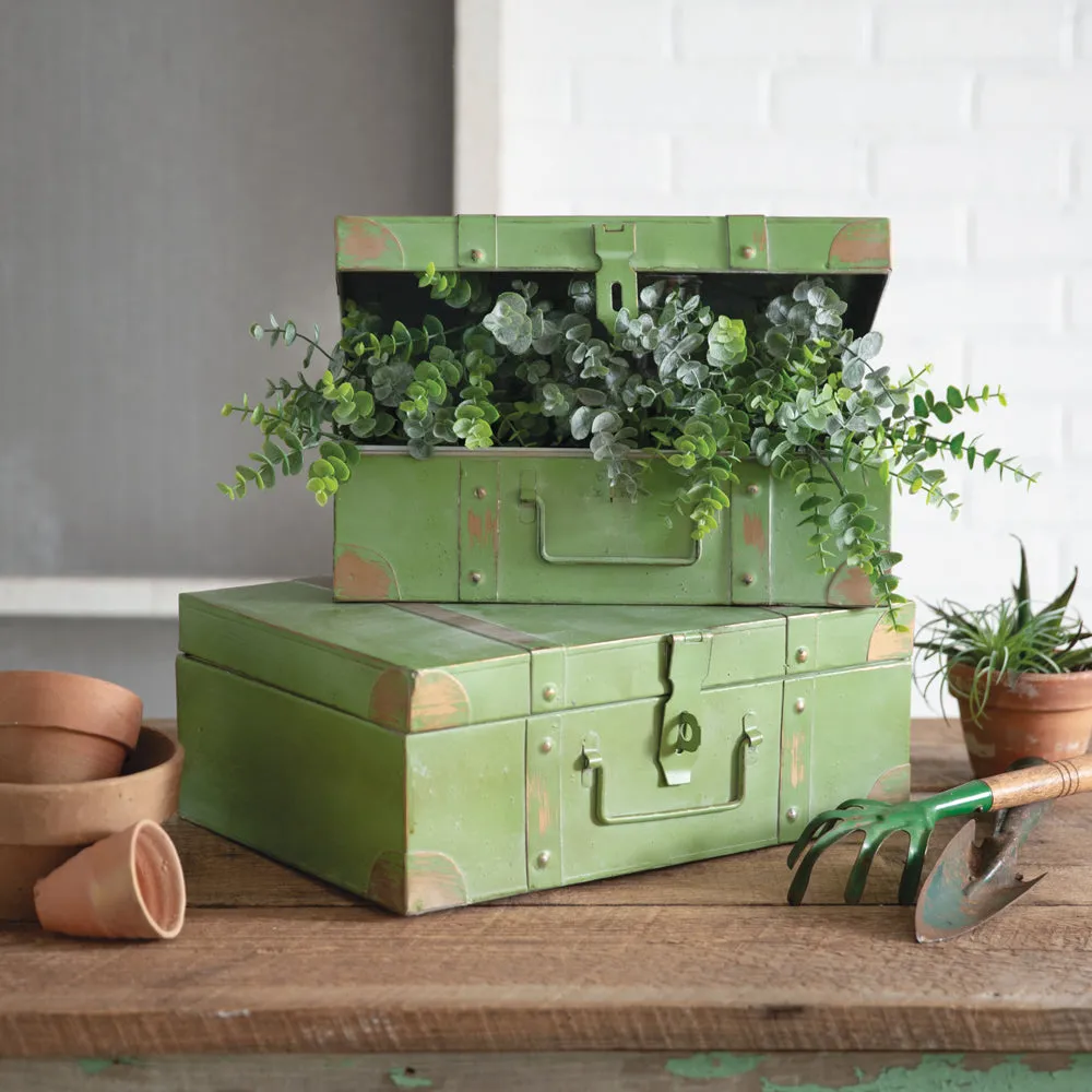 Set of Two Metal Trunks