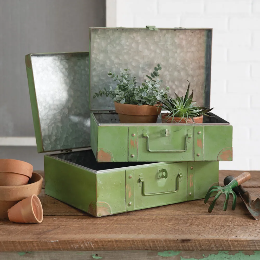 Set of Two Metal Trunks