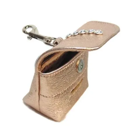 Shanti Single Row Austrian Crystal Leather Poop Bag Holder