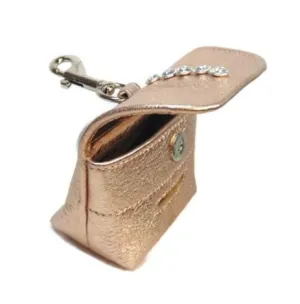 Shanti Single Row Austrian Crystal Leather Poop Bag Holder
