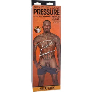 Signature Cocks Pressure 10 inches Cock With  Removable Vac-U-Lock Suction Cup - Chocolate