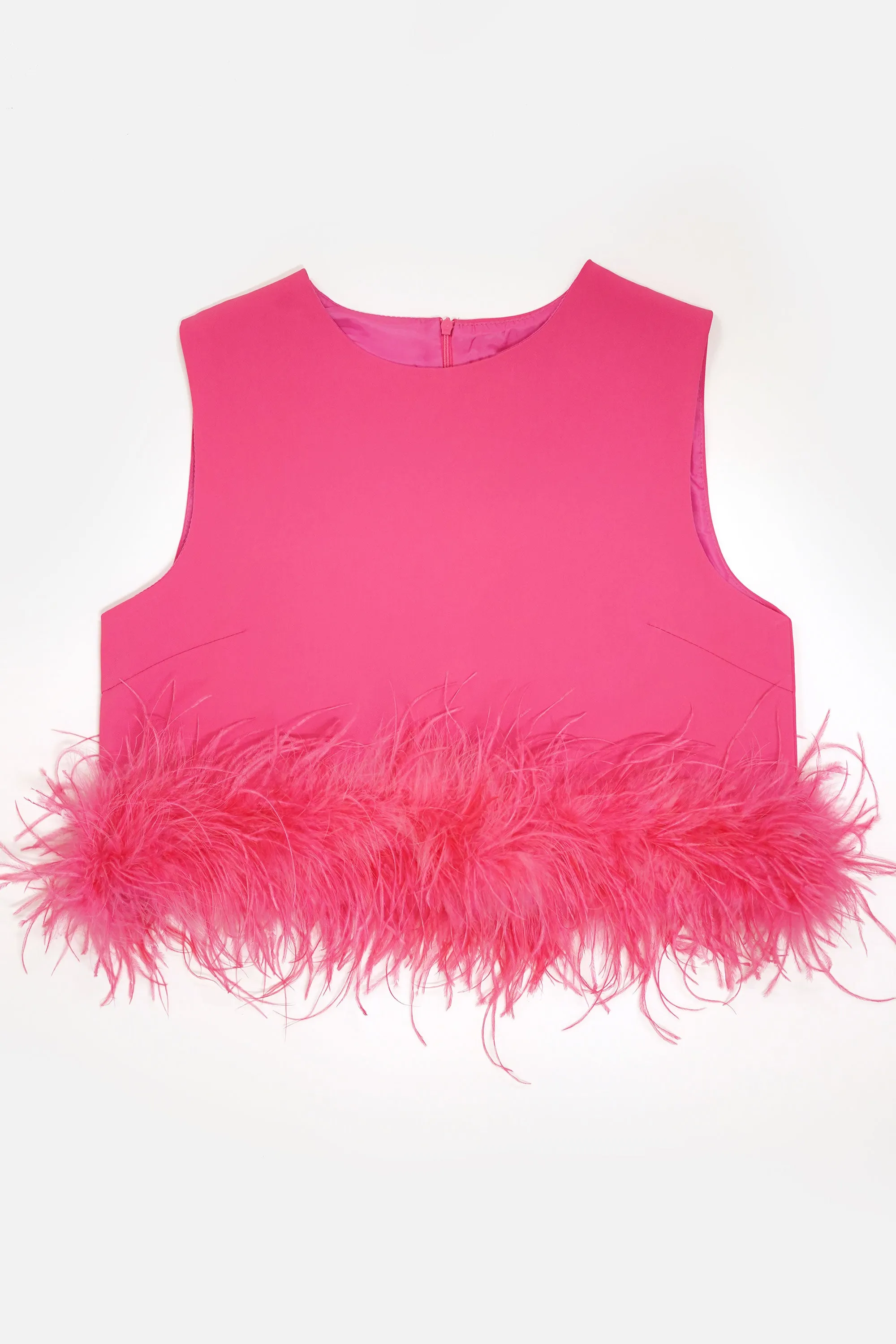 Sleeveless Feather Top