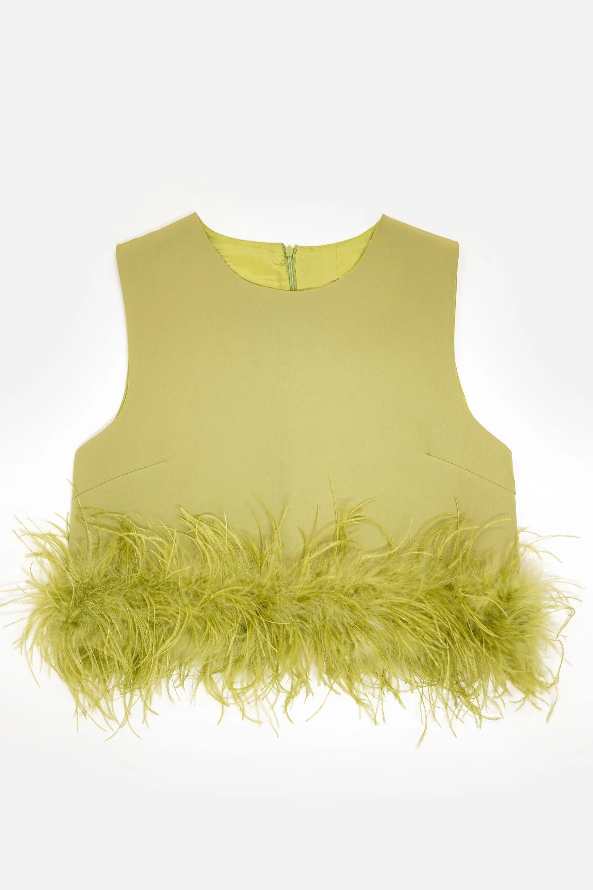Sleeveless Feather Top