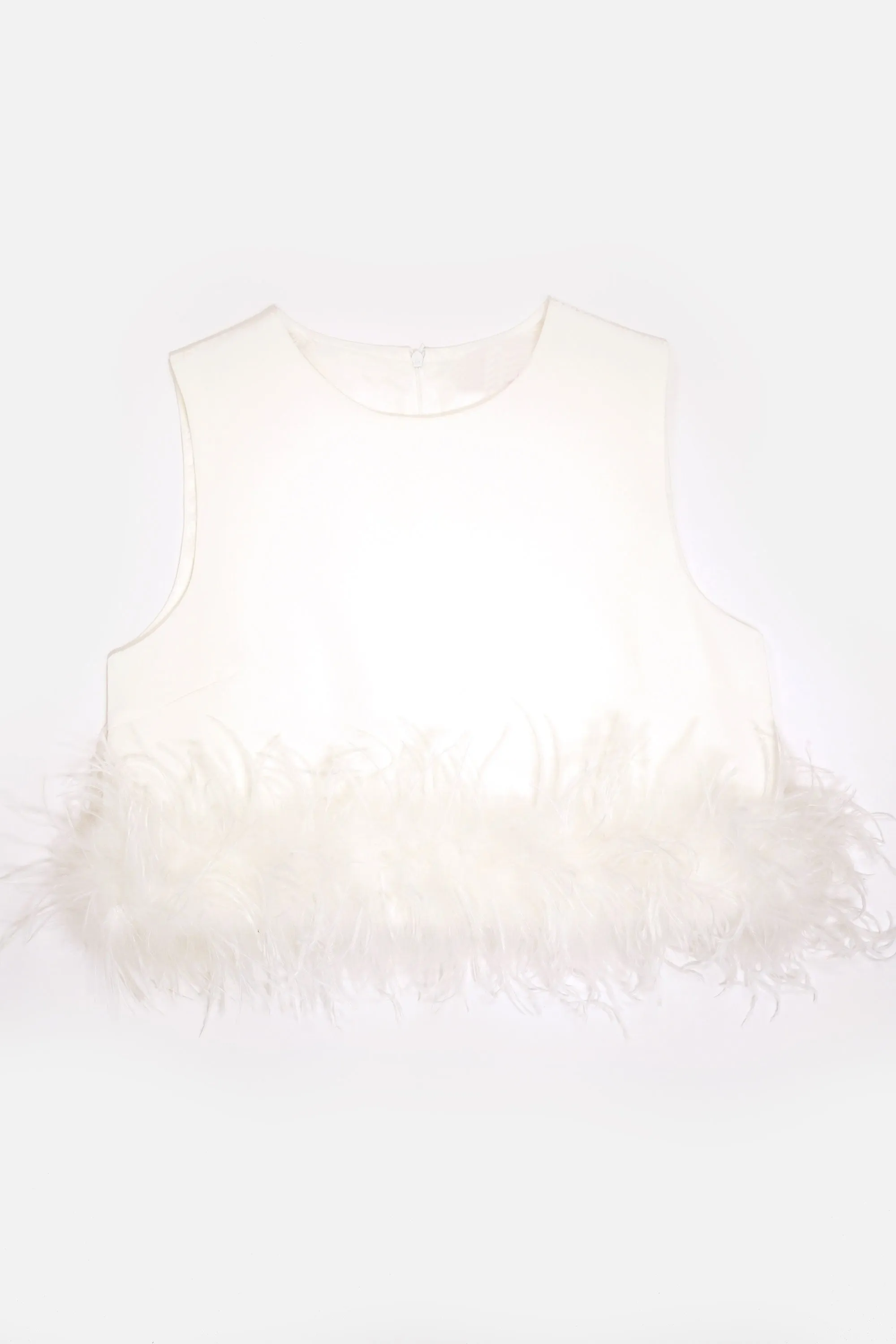 Sleeveless Feather Top