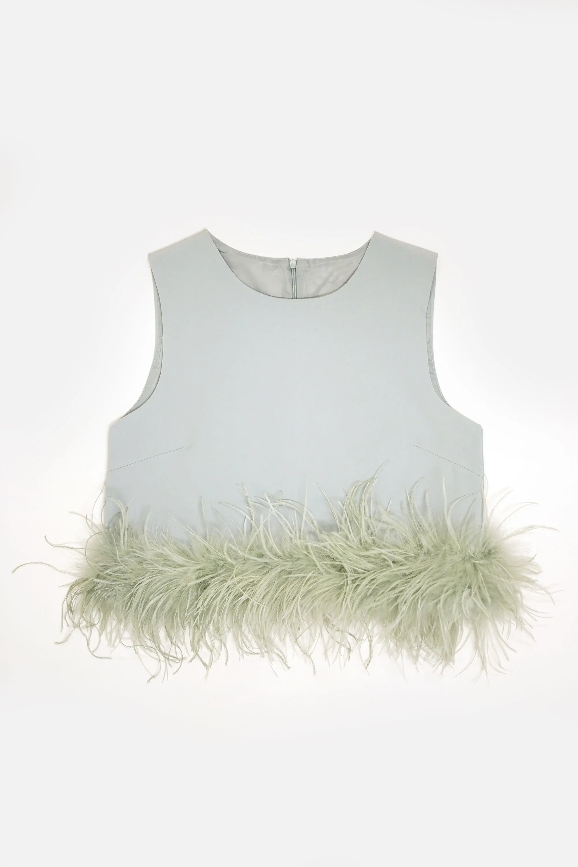 Sleeveless Feather Top