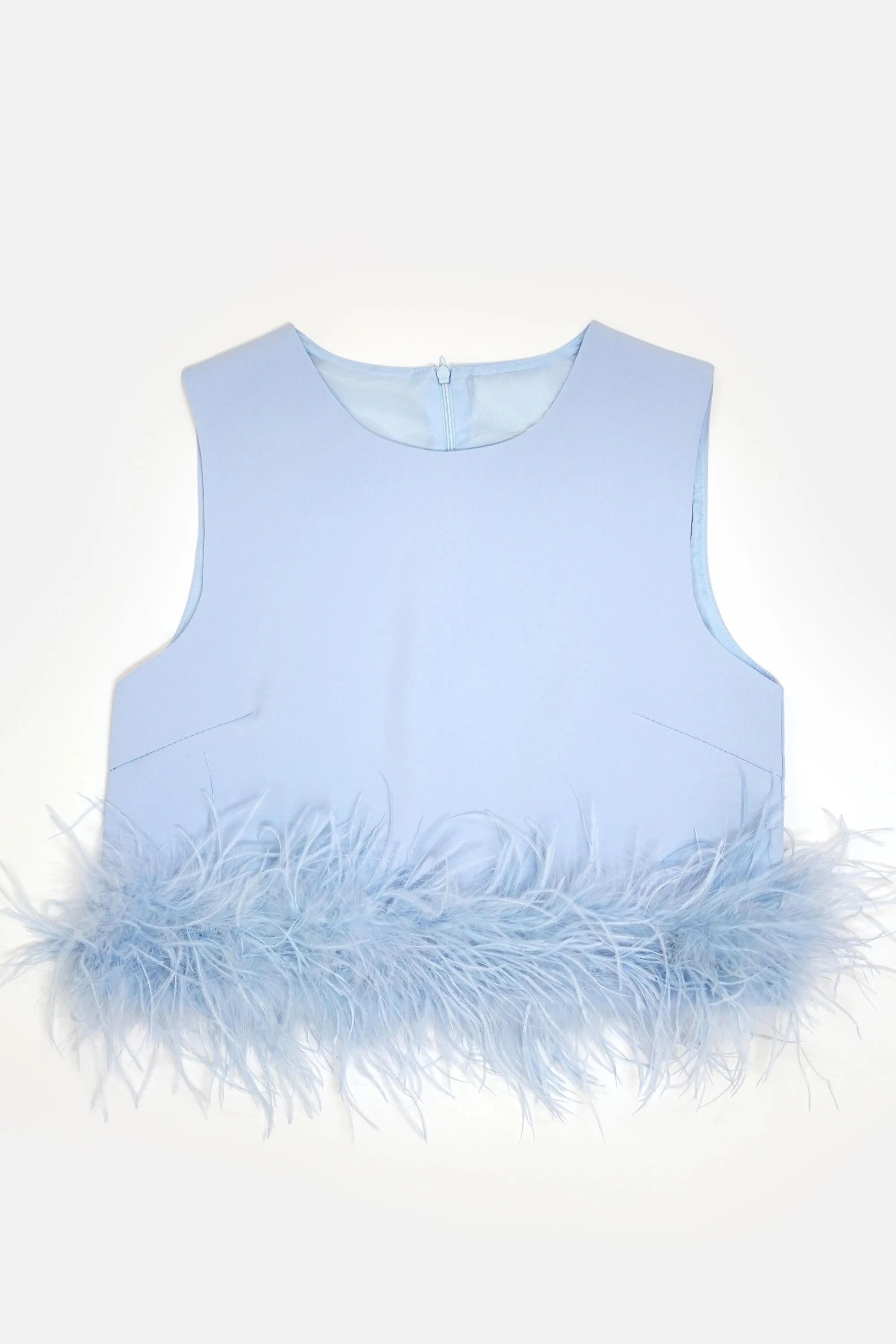 Sleeveless Feather Top