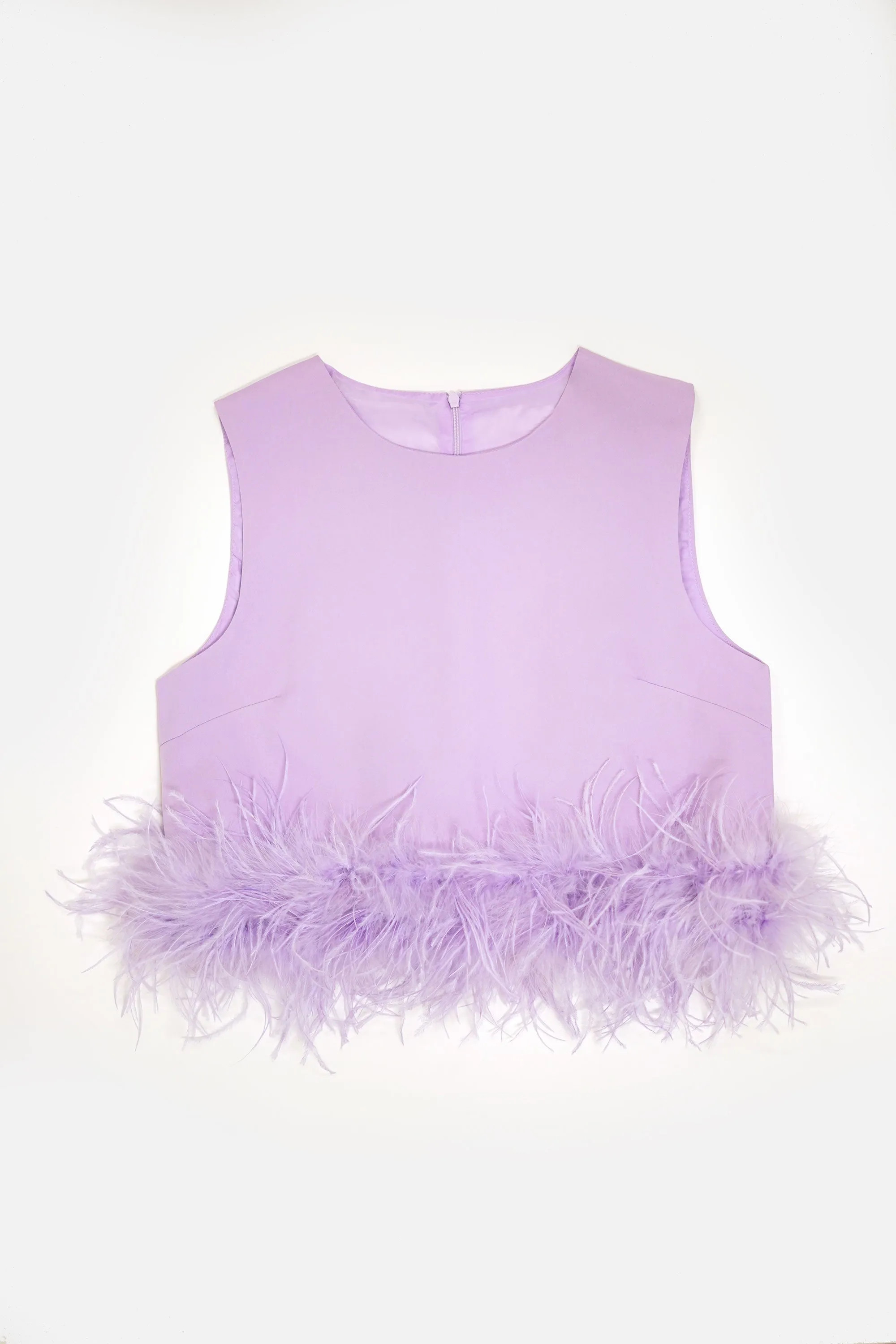Sleeveless Feather Top