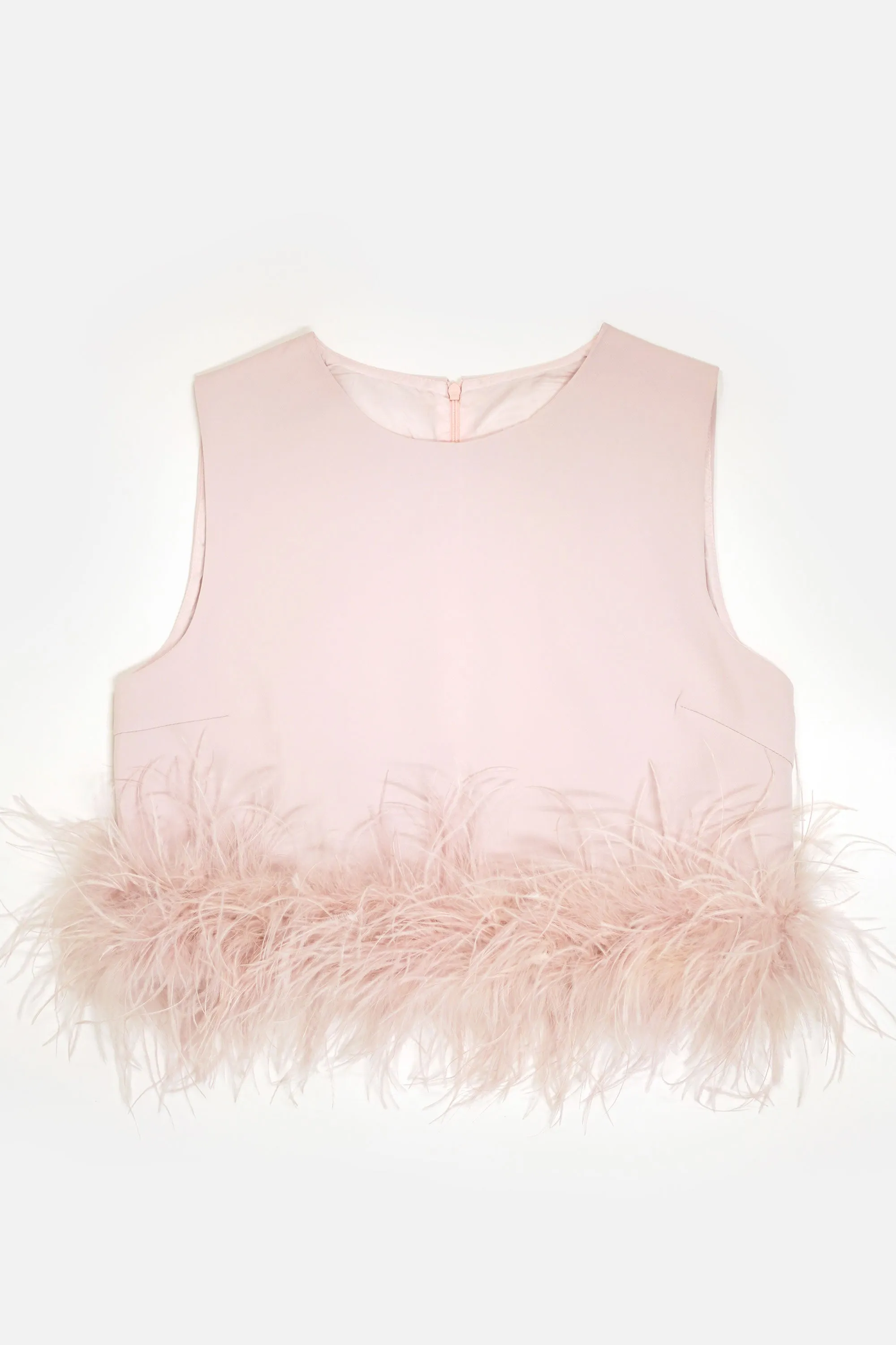 Sleeveless Feather Top