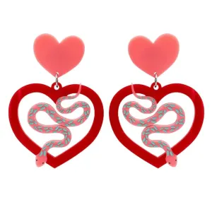 Snake Eyes Heart Earrings