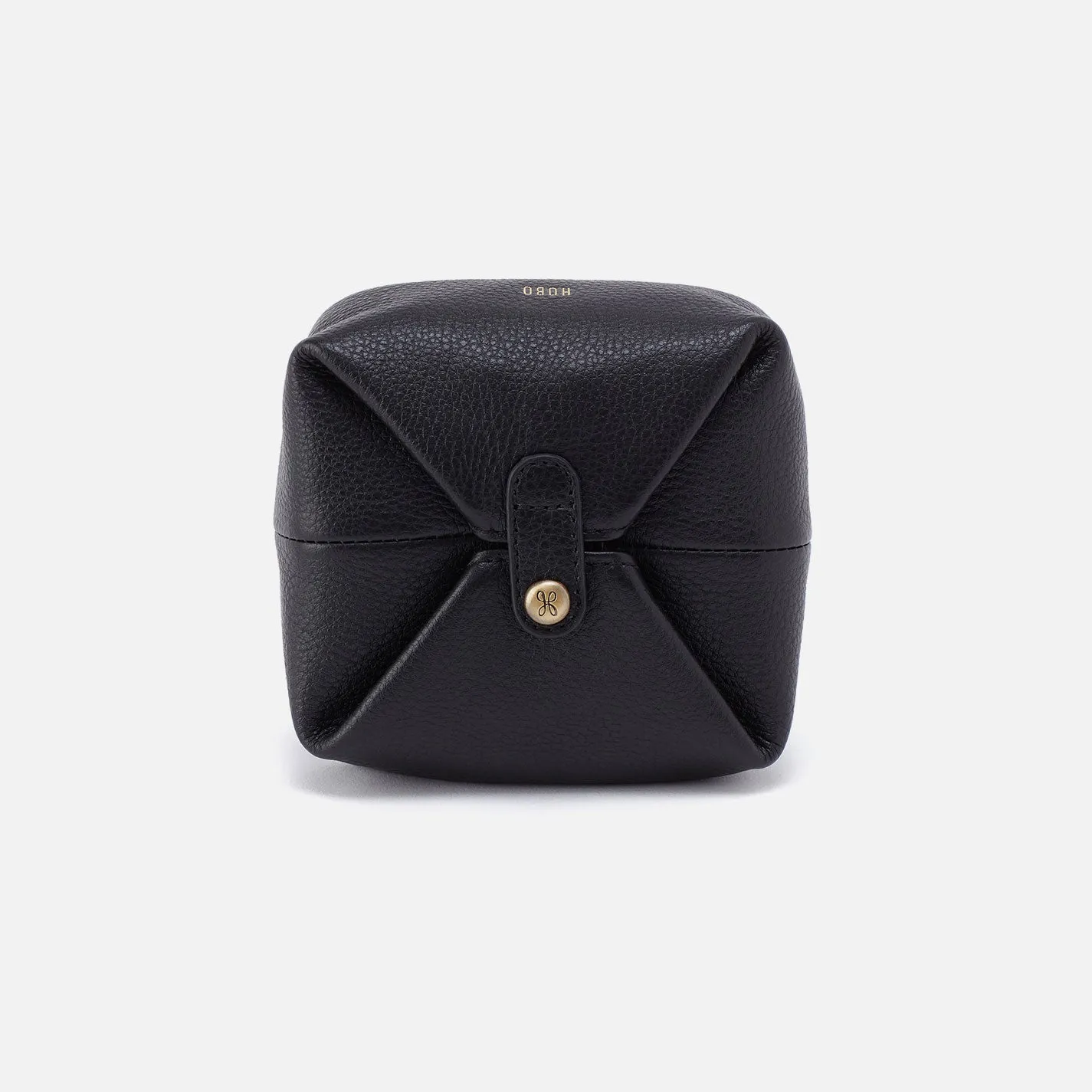 Snap Pouch In Pebbled Leather - Black