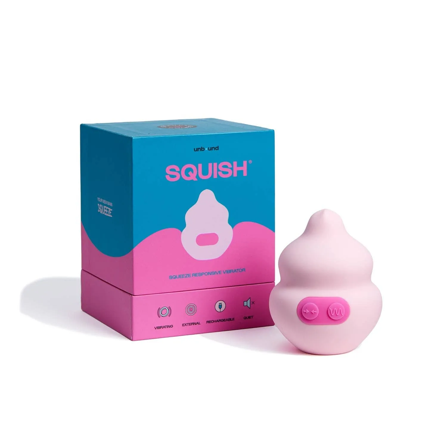 Squish Silicone Sex Toy, USB Rechargeable & Waterproof: Quartz/Cerise