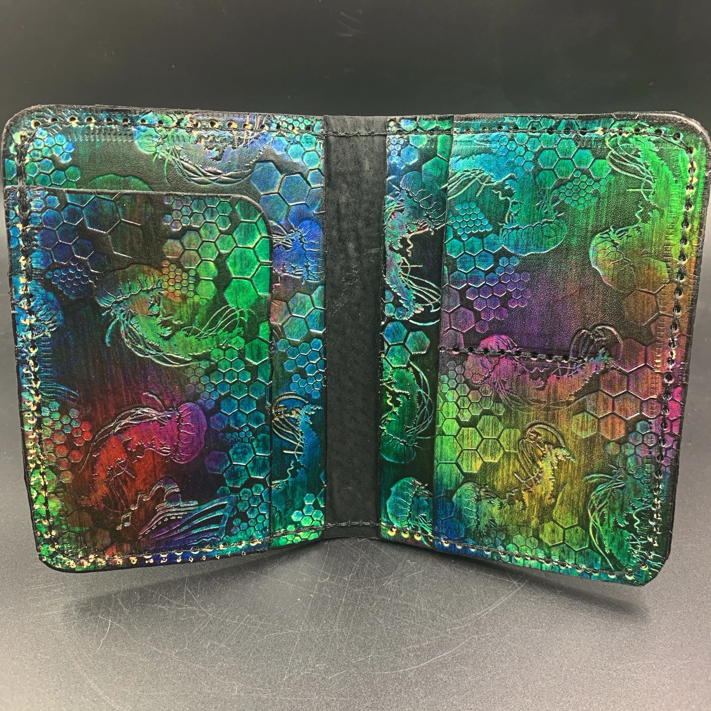 Stamped Leather Passport Wallet - MiscellaneousDesigns