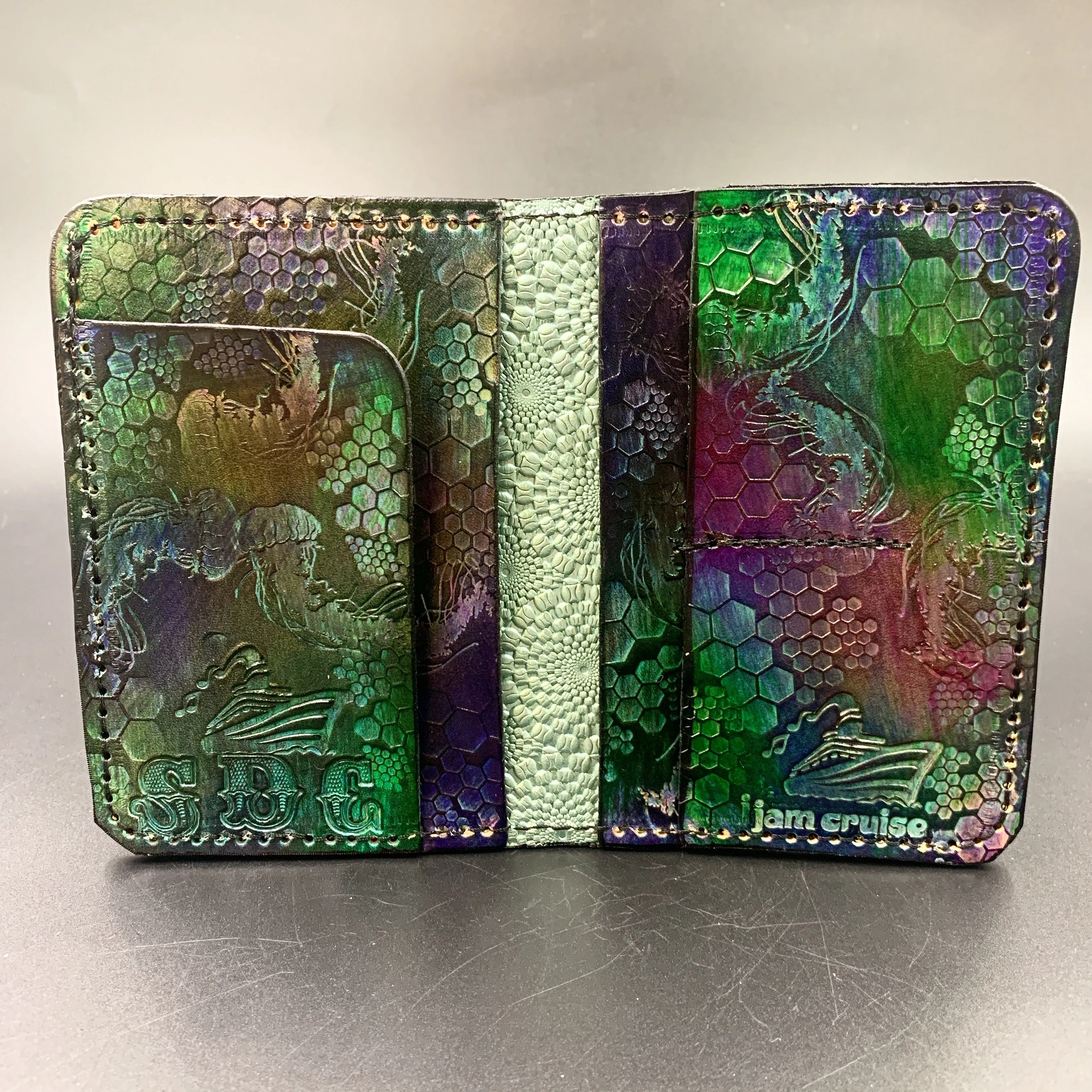 Stamped Leather Passport Wallet - MiscellaneousDesigns