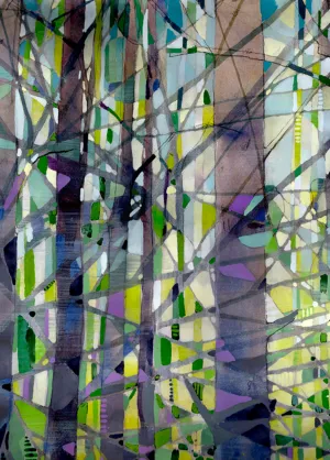 Stand  Original Painting Watercolor by Nancy Tobin -Large Abstract Artwork