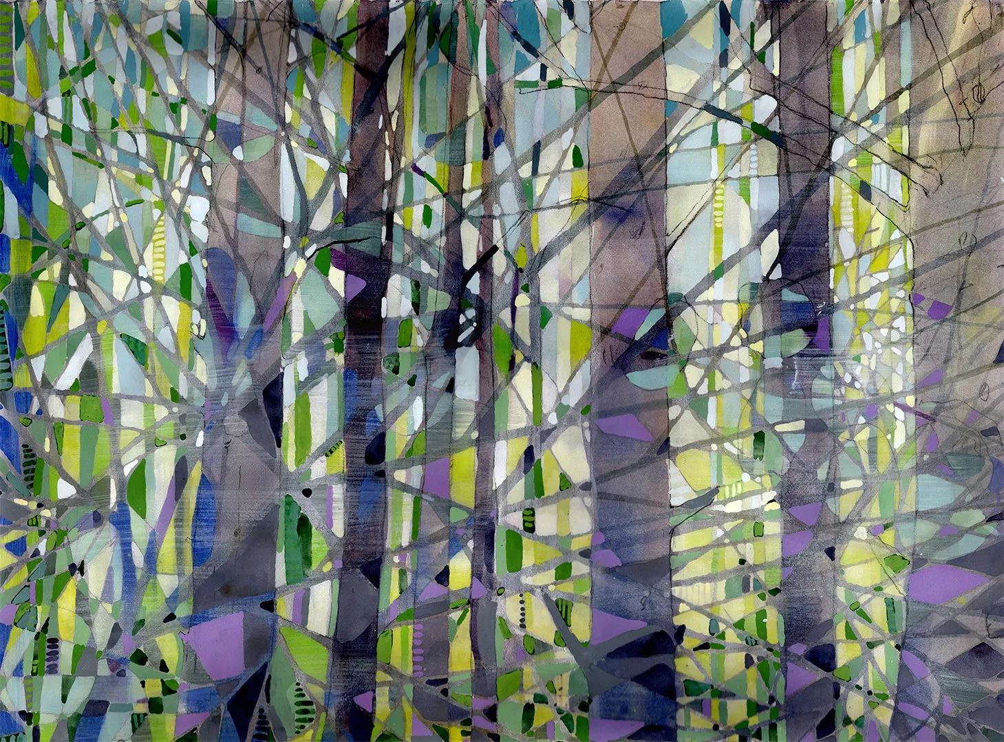 Stand  Original Painting Watercolor by Nancy Tobin -Large Abstract Artwork