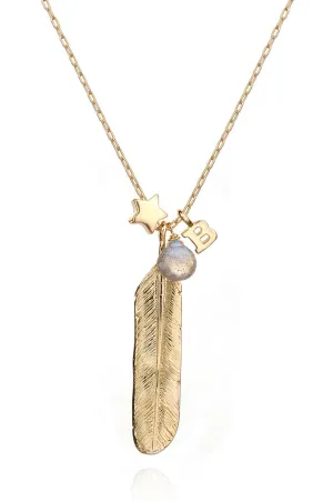 Sterling Feather Charm Necklace