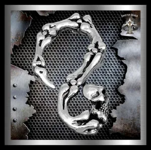 Sterling Silver Biker Skull Belt Hook Wallet Chain Connector