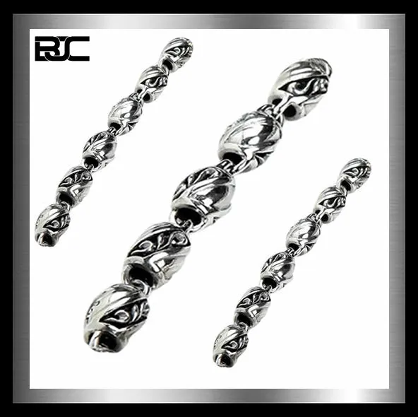 Sterling Silver Biker Tribal Tattoo Link Wallet Chain