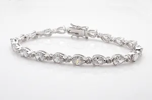 Sterling Silver Cubic Zirconia Line Bracelet