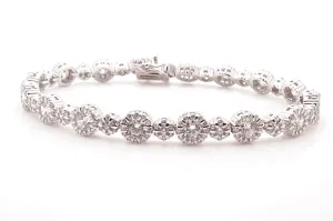 Sterling Silver Cubic Zirconia Line Bracelet