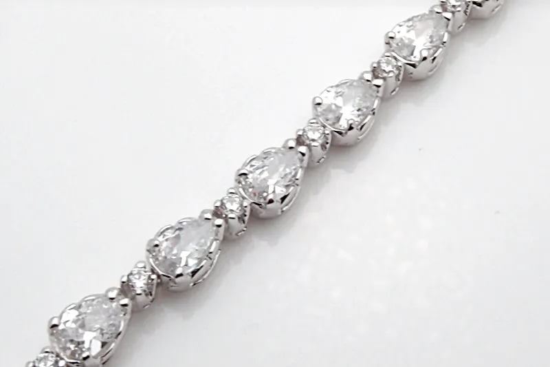 Sterling Silver Cubic Zirconia Line Bracelet