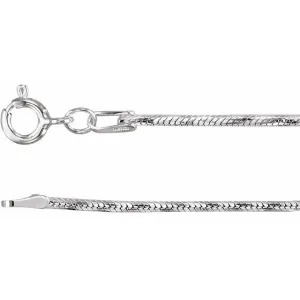 Sterling Silver Diamond Cut Snake Chain 1.25 mm