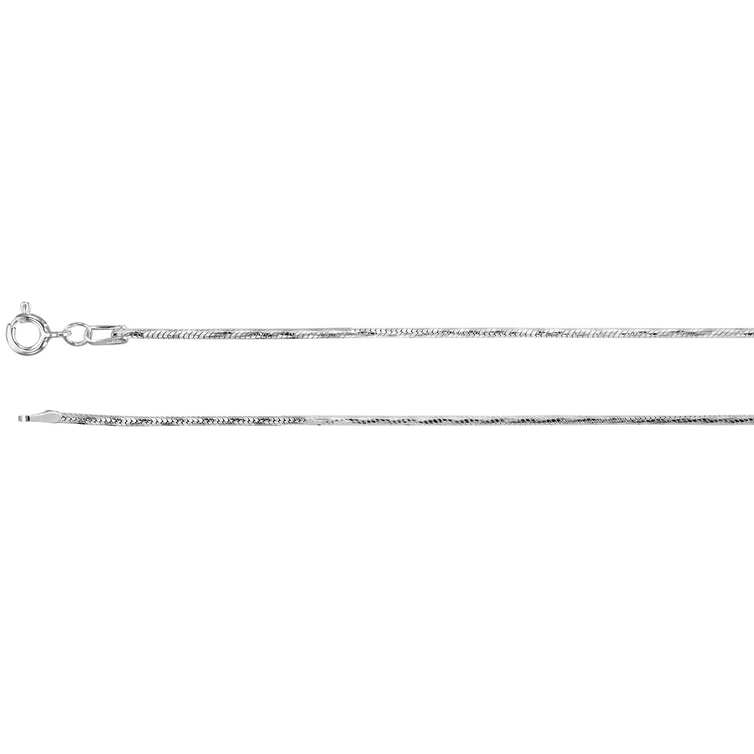 Sterling Silver Diamond Cut Snake Chain 1.25 mm