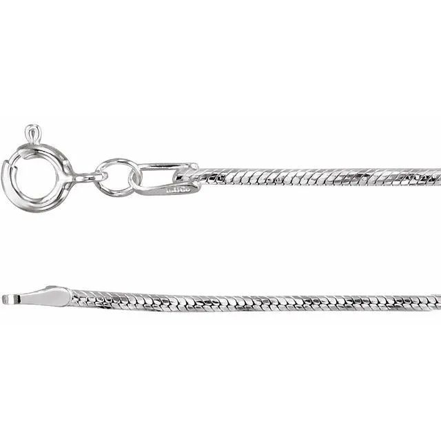 Sterling Silver Diamond Cut Snake Chain 1.25 mm