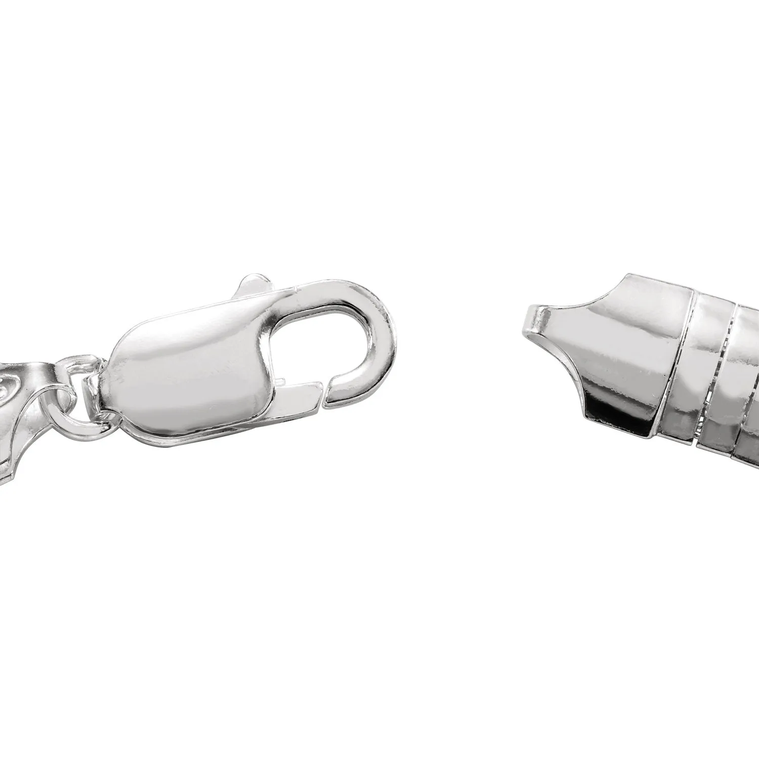 Sterling Silver Domed Omega Chain 7.25mm