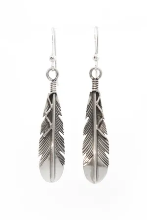 Sterling Silver Feather Earrings