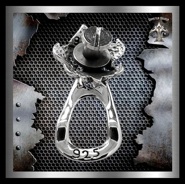 Sterling Silver Fleur De Lis Wallet Chain Connector Biker Concho
